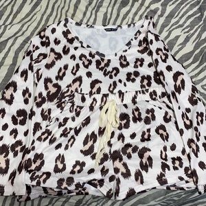 A soft cheetah pajama set